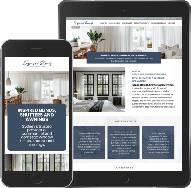 Landing Page Website Design - Inspired Blinds