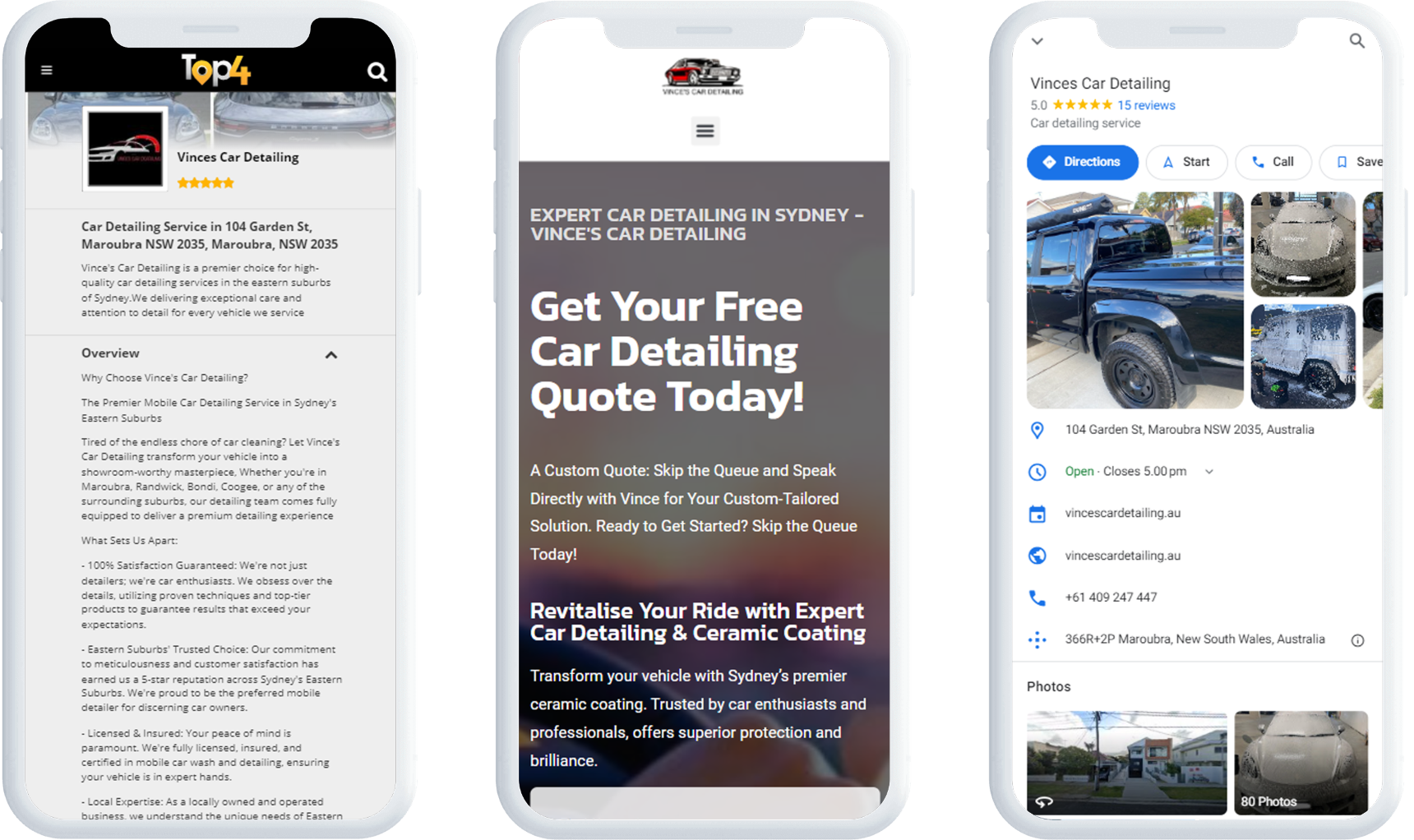 SEO Services for Vinces Car Detailing