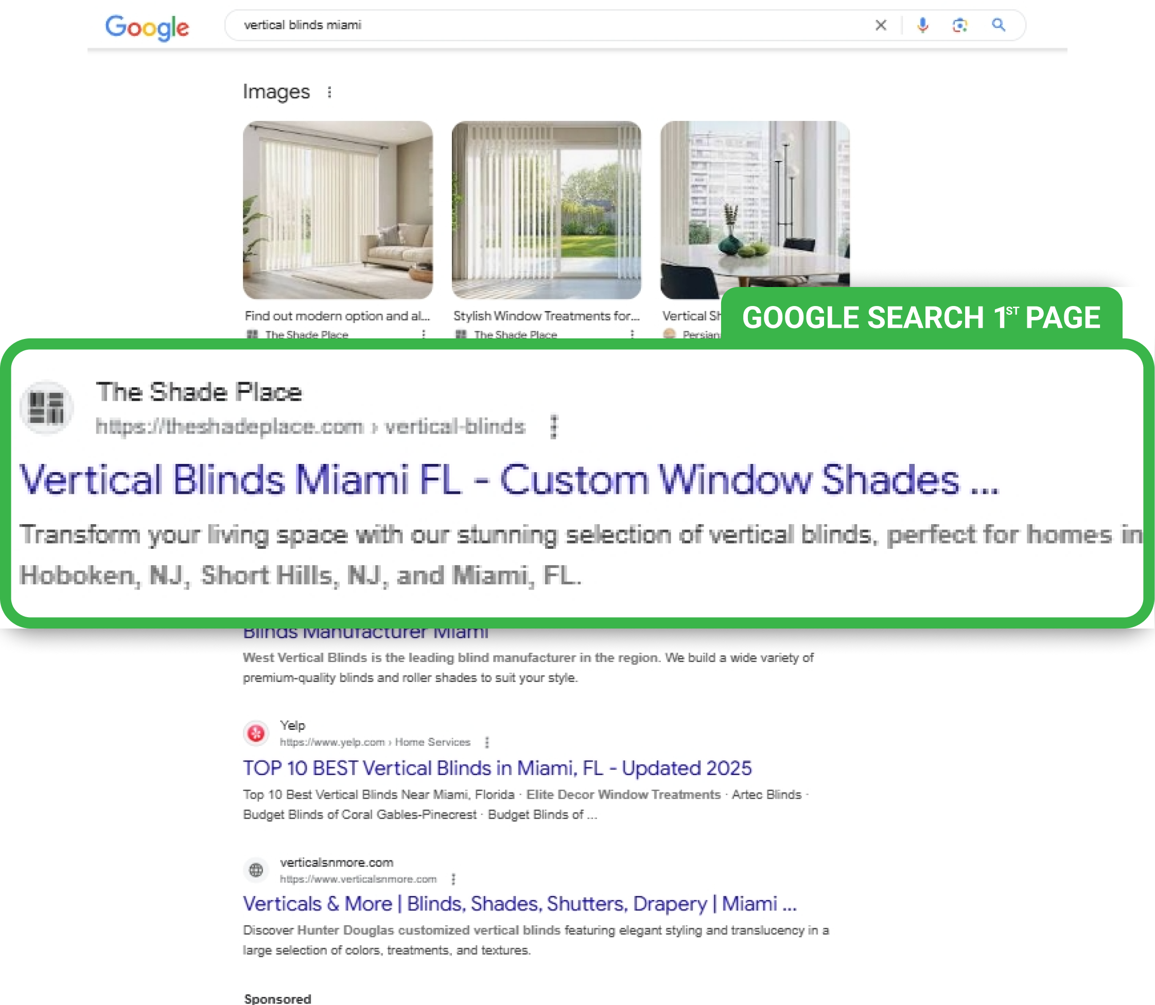 SEO Services for The Shade Place Miami